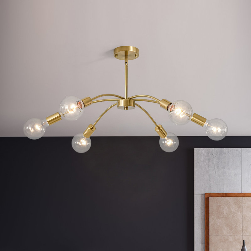 Lustre araignée en métal 6 lumières Classic