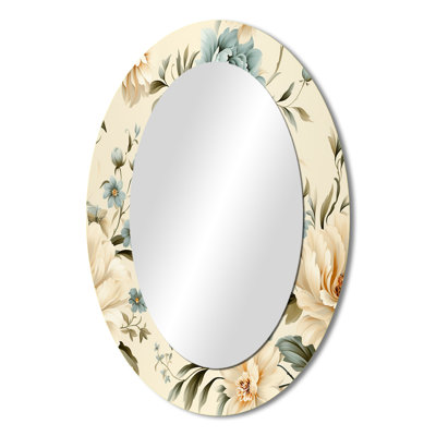 Minimalist Victorian Chic Victorian Pattern - White Oval Wall Mirror Decor