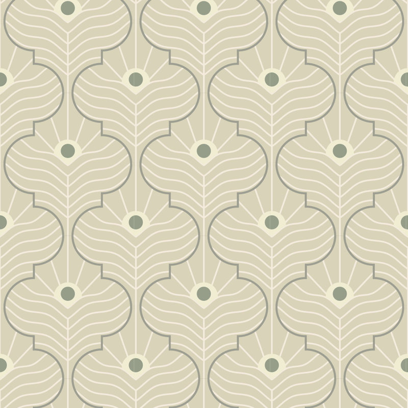 Moroccan Peacock - Bone Wallpaper