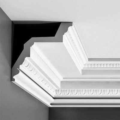 7-1/2 in x 7-1/2 in x 78-3/4 in Egg and Dart, and Beads Primed White Polyurethane Crown Moulding