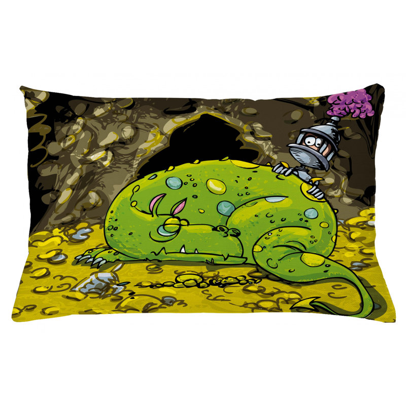 Housse de coussin lombaire intérieur/extérieur dragon, 16 po x 26 po