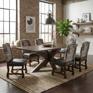 7-piece Live Edge Solid Wood Dining Set