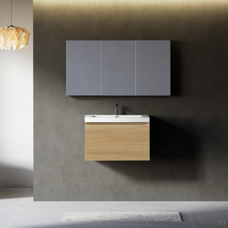 Ensemble de meuble-lavabo mural 24 po avec lavabo et lavabo mural 24 po