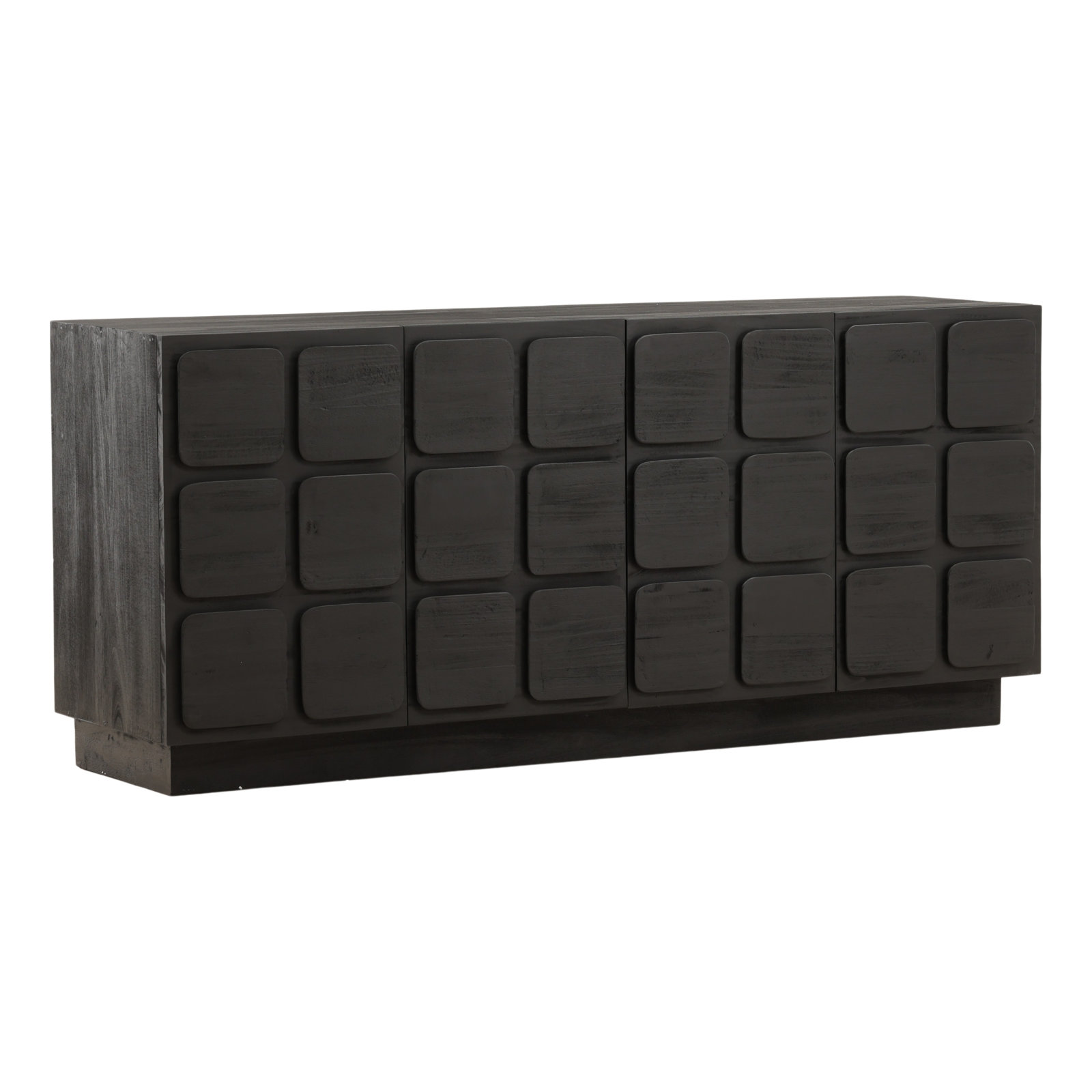 Eastwood Solid Wood Storage Cabinet, Black, 34.74" H x 71.57" W x 18.11" D