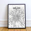 Milan City Map - No Frame Print-1456192584