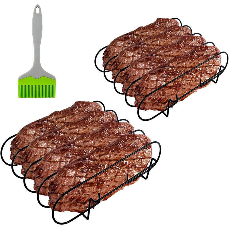 2 grilles pour fumer avec grandes brosses à pâtisserie en silicone pour la cuisson
