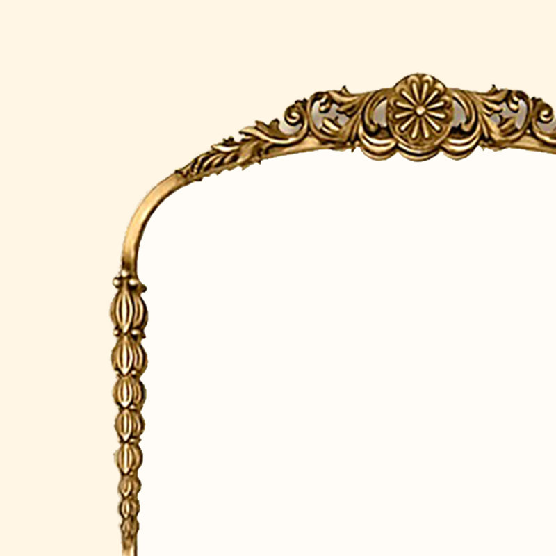 Miroir haute définition pleine grandeur avec bordure florale rétro de style américain, 62,99 po x 23,62 po