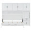 Lit escamotable mural simple avec placard, tiroirs et bureau - blanc