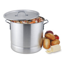  22.2Qt Commercial Grade Large Stock Pot Stainless Steel  Stockpot Stew Pot with Lid,Heavy-Duty Encapsulated Bottom Stockpot with  Stay Cool Handle, Induction Base Safe: Home & Kitchen