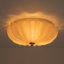 3-Light Pleated Flower Glass Semi Flush Mount