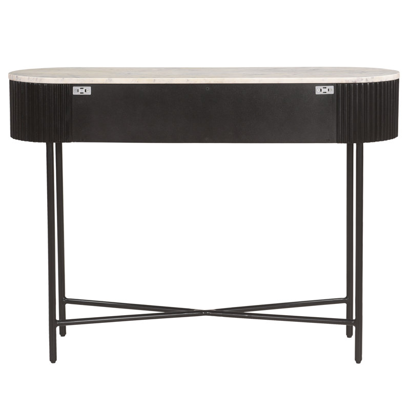 Reyna Console Table Black, Black/White