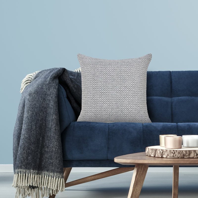 Coussin en coton, Gris, Polyester / Bourre en polyester