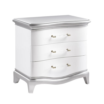 Nina White and Silver 4-Piece Bedroom Set, Queen