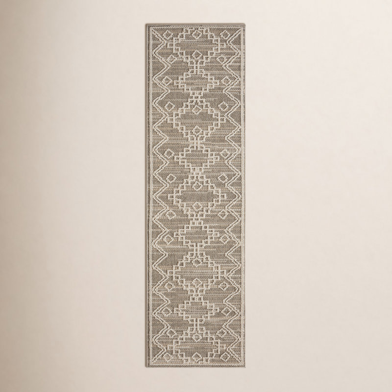 Tapis intérieur / extérieur en polypropylène Cristine, Tapis de couloir 2 pi 2 po x 7 pi 6 po