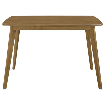 Chestnut Table For Dining Room Use - Solid Wood, Rectangular With Angled Legs In Chestnut Finish A Stylish Option