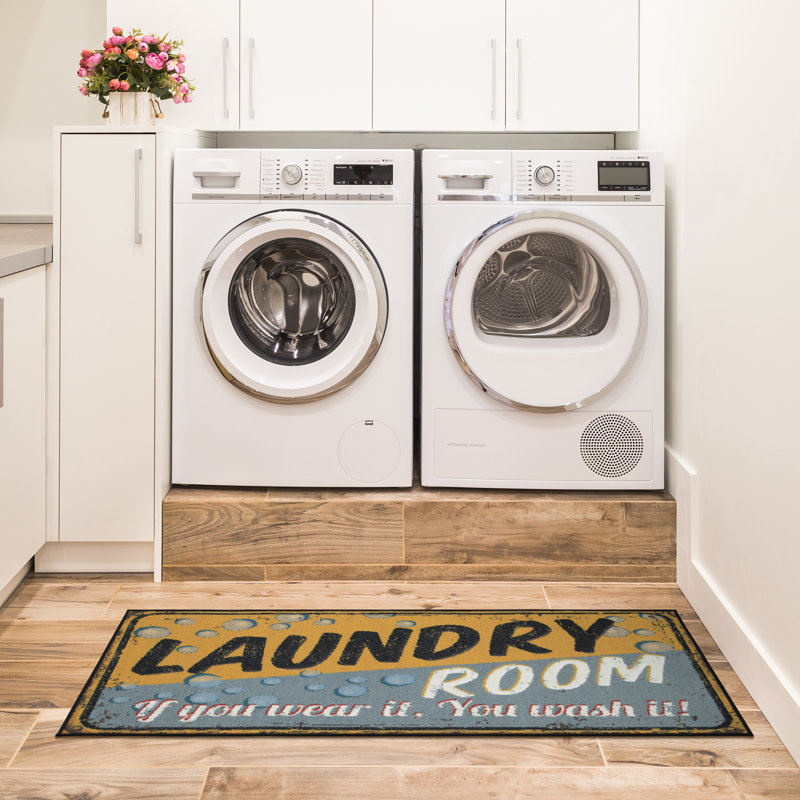 Non-Slip Rubberback Laundry Room Runner Rug