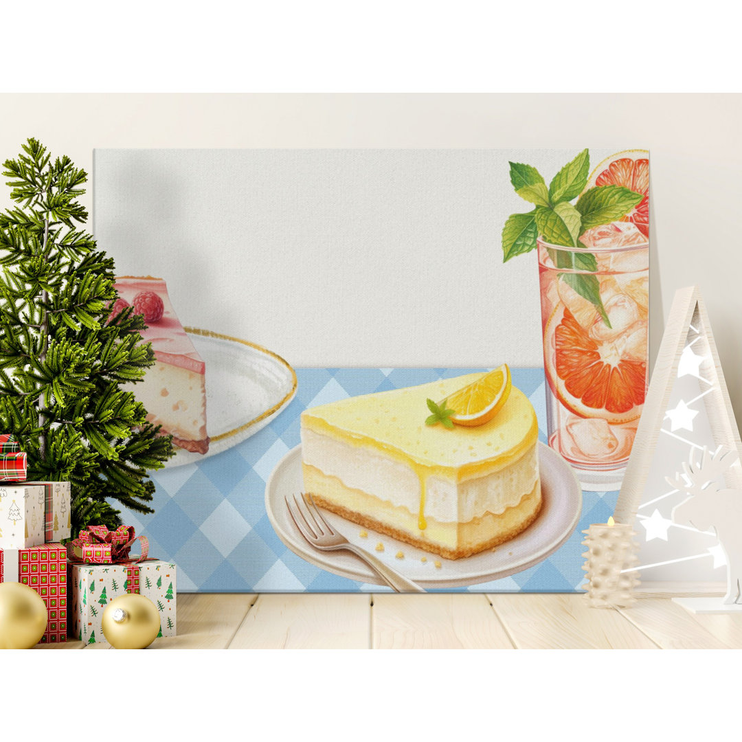 Sweet Dessert Cheesecake Drink Canvas Print