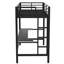 Base de lit mezzanine en métal avec lumière DEL, station de charge USB et bureau Gaming-112683468-112683467