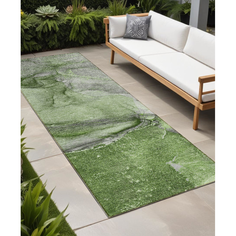 Tapis de couloir extérieur vert 8 po