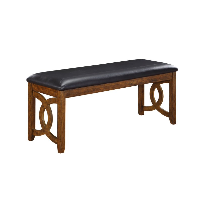 Ziemer Polyester Blend Upholstered Bench, Black/Brown