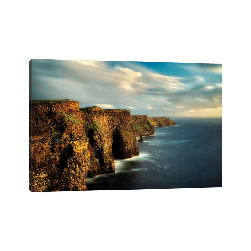 Moher Cliff par Dennis Frates - Estampe numérique sur toile tendue avec châssis, H 8 po x l 12 po x P 0,75 po