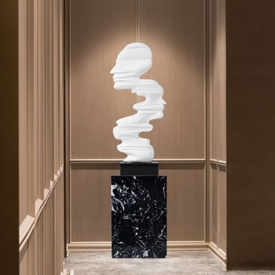 Décoration moderne minimaliste abstraite avec base en marbre