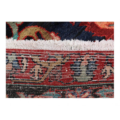 Galyna One-of-a-Kind 7'4'' X 11'3'' Wool Area Rug Navy Blue , Rose