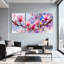 «Magnolia Pink Magnolia Blossoms On Branches», ensemble de 3 impressions sur toile-1048115178