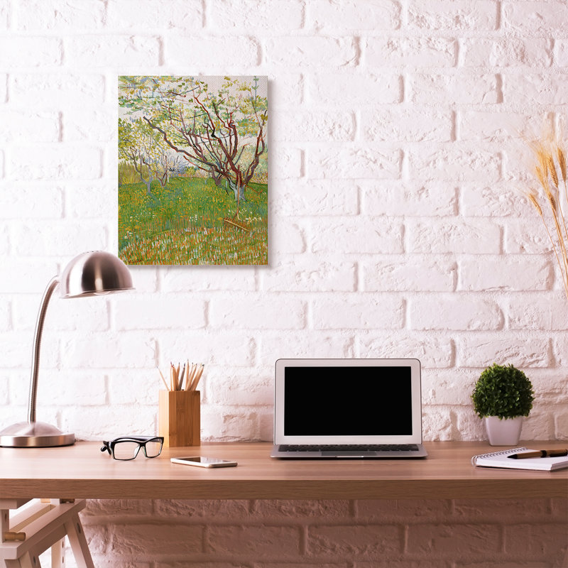 « verger field green brown van gogh classic » par vincent van gogh, reproduction d’art, H 30 po x l 24 po x P 1,5 po