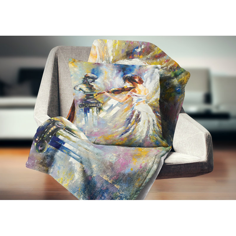 Coussin décoratif "Love with Endless Music", Carré, 16 po x 16 po