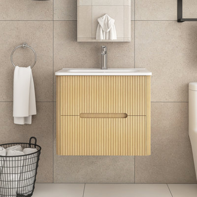 Meuble-lavabo simple mural 24 po avec comptoir en céramique 24 po
