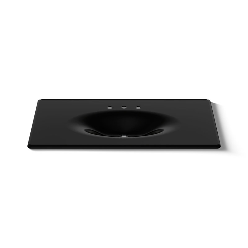 Plateau de meuble-lavabo simple 50 po Iron Impressions®, Noir, Large entraxe
