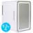 6.2 Qt. Cosmetics Mini Fridge with Makeup Mirror and LED Ring Light, 6 Can Mini Cooler
