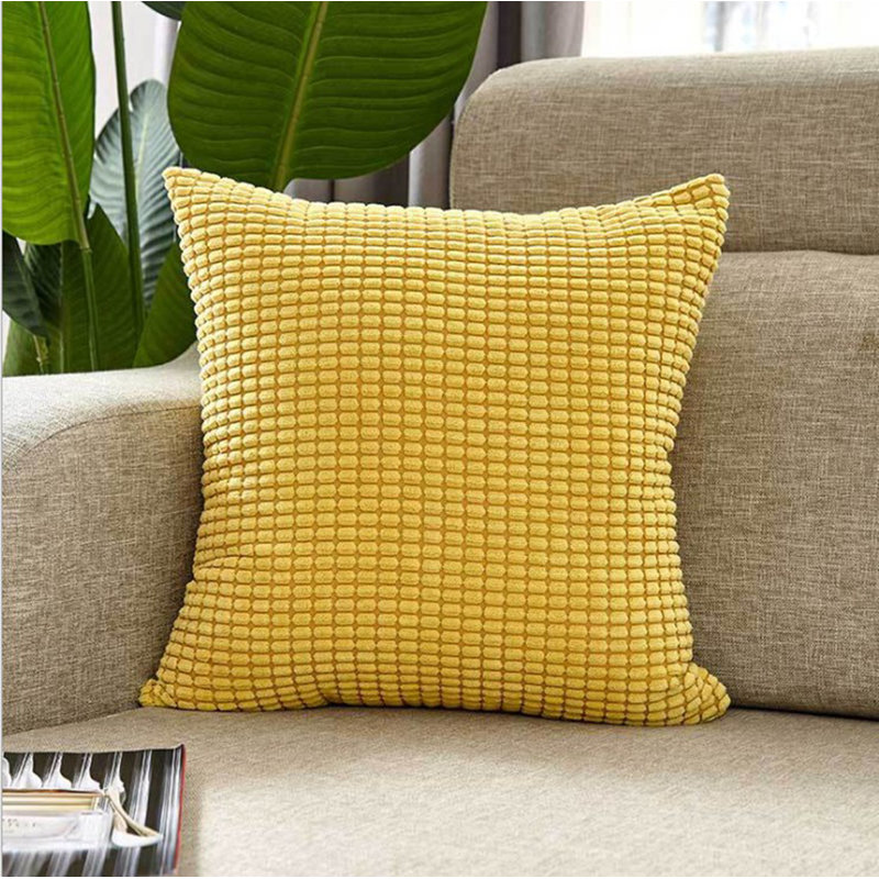 Ensemble de 2 coussins décoratifs avec insertions - Ensemble complet de coussins décoratifs 18 po x 18 po, Jaune
