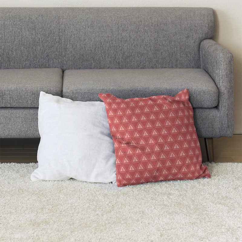 Coussin décoratif à motif d’arbre minimaliste classic Barbra, Bourre en polyester, 40 po x 40 po, Brun chico