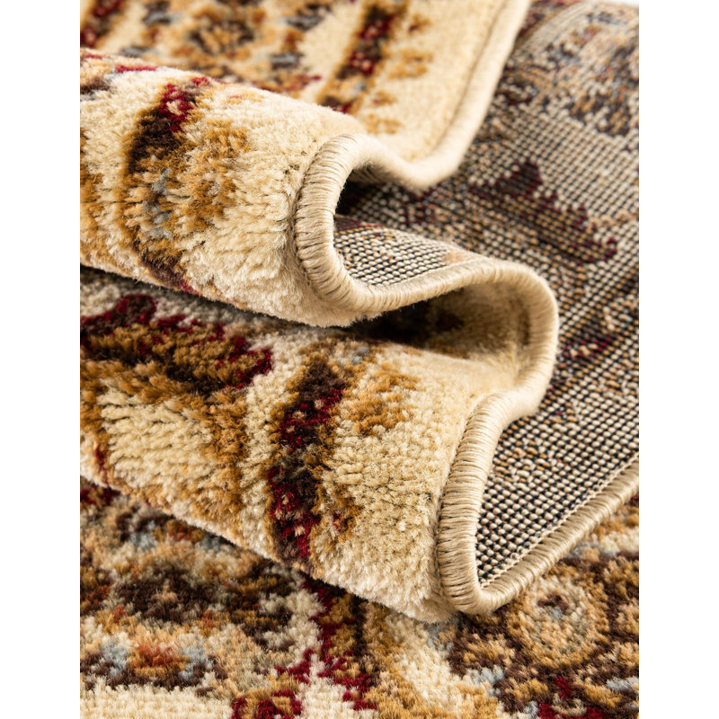 Tapis oriental crème Niles, Crème, Rond 7 pi 1 po