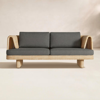 Loophole 70'' Wide Straight Wicker Loveseat with Sunbrella® Cushions