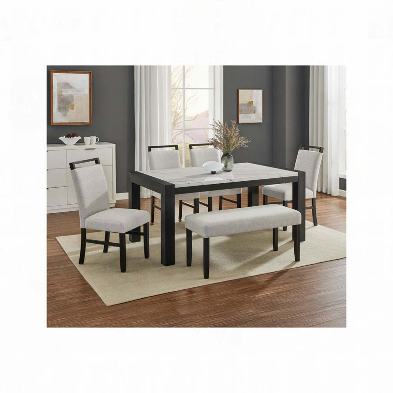 Upholstered Bench, Light Gray