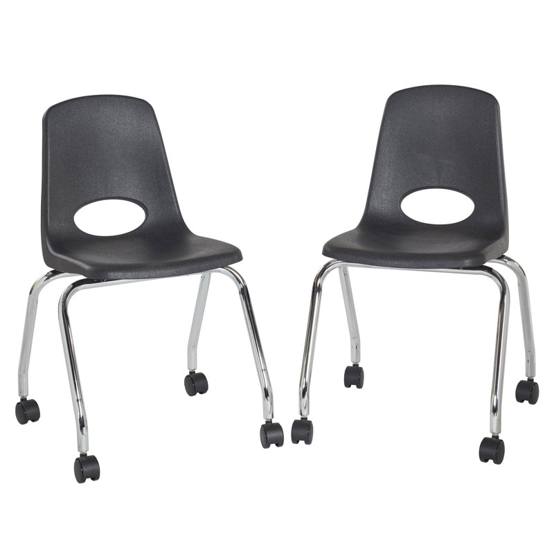 Chaise mobile 18 "avec roulettes, Noir