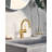 Cia Brushed gold one-handle high arc bathroom faucet-60735799