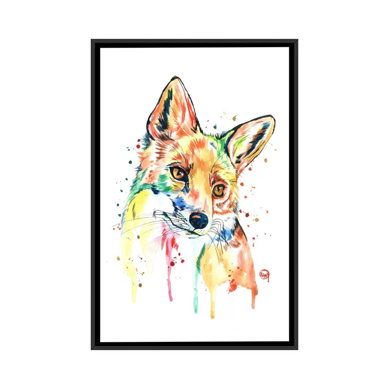 « fantaisie », impression sur toile tendue, H 26 po x l 18 po x P 1,5 po, Toile avec cadre noir, Pas de tapis