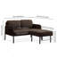 Canapé 2 places en L avec repose-pieds, causeuse moderne en tissu de polyester, petits fauteuils confortables-932560471
