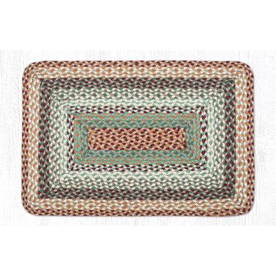 Earth Rug Buttermilk/Cranberry Oblong Braided Rug