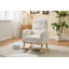 Chaise berçante d'appoint moderne avec pieds en bois massif, dossier haut et poche latérale, fauteuil oscillant rembourré pour le confort et le style-2064323984