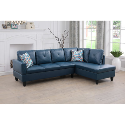 Glennia Faux Leather L-Shaped Sectional