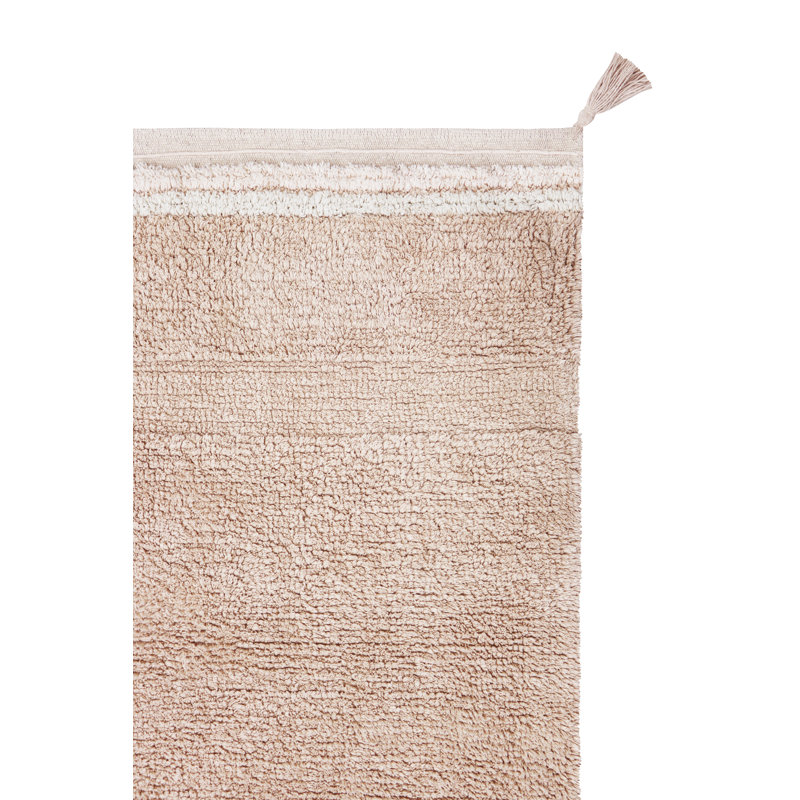 Washable Rug Bloom Natural, Rectangle 4'7.12" x 6'6.74", Pink