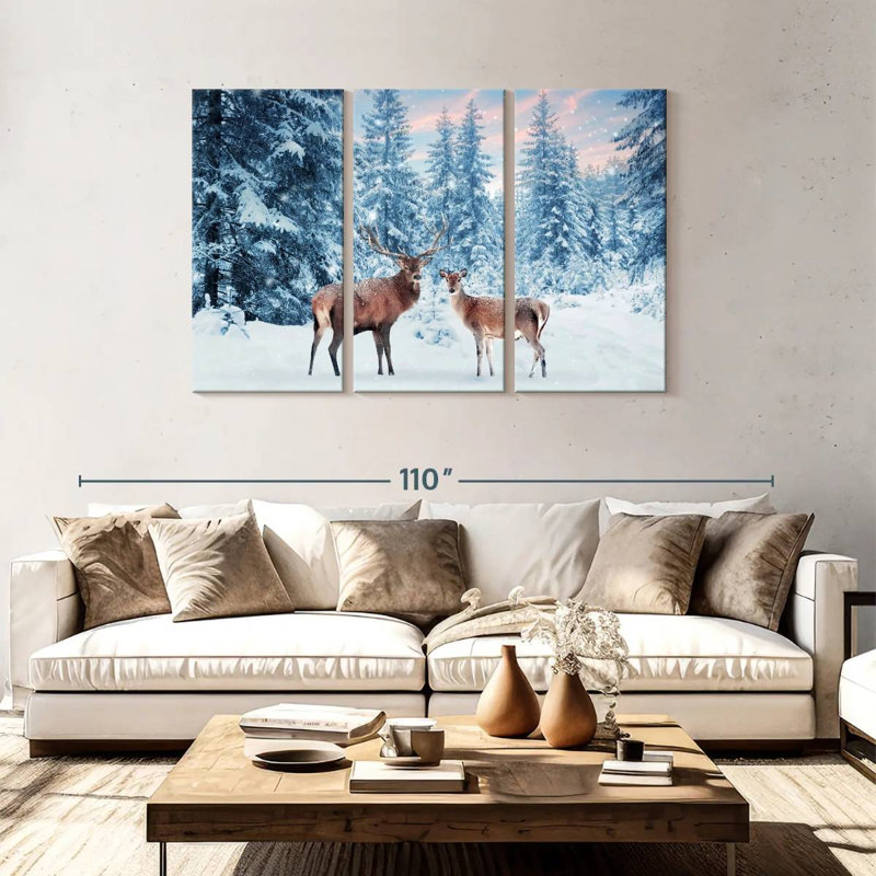 Brampt Winter Wonderland Deer, 48" H x 74" W
