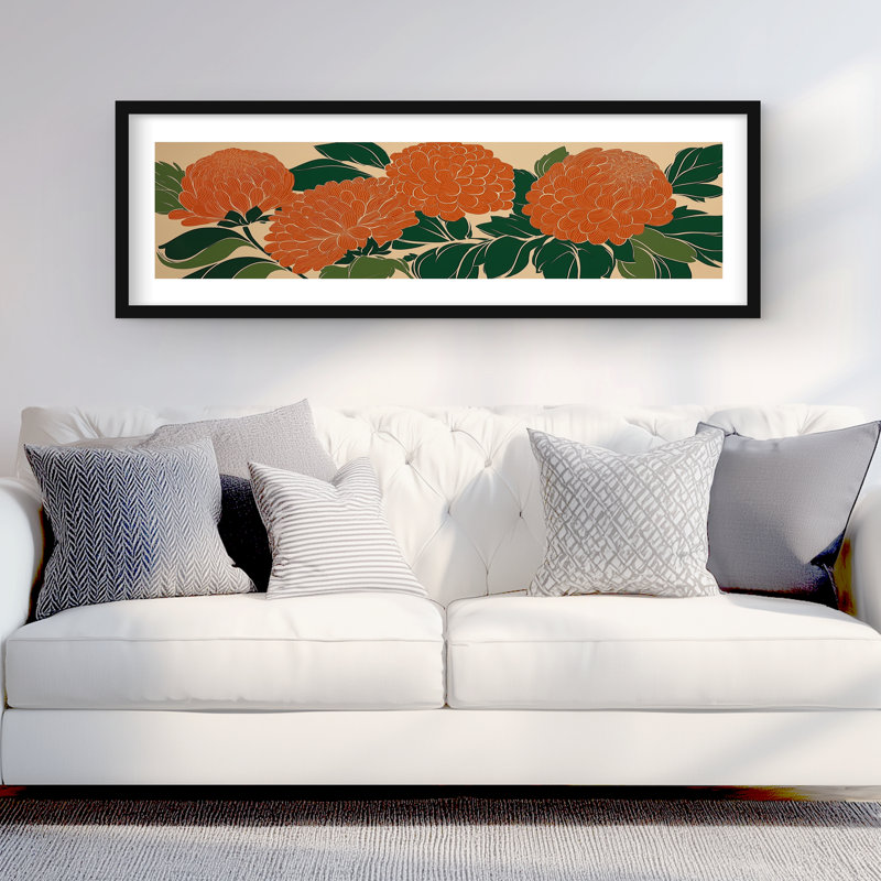 «Beautiful Blossoms - Flowers», reproduction encadrée, H 48 po x l 16 po, Noir