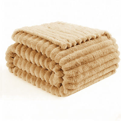 Lightweight Striped—300GSM Soft Fleece Throw Blanket, Decorative & Giftable Striped Blanket For Sofa, Bed, Couch And AC Room.