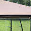 Gazebo 13x10 avec toile imperméable et structure en fer robuste - Toit pare-soleil brun amovible